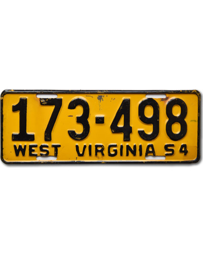 Americká ŠPZ West Virginia 1954 Yellow 176-498