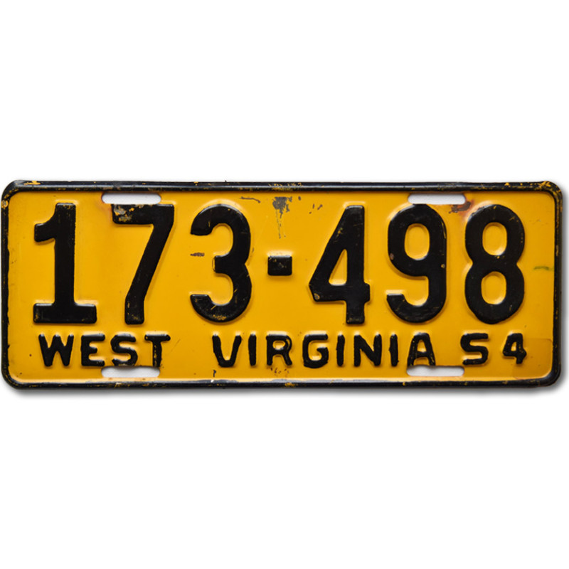 Americká ŠPZ West Virginia 1954 Yellow 176-498