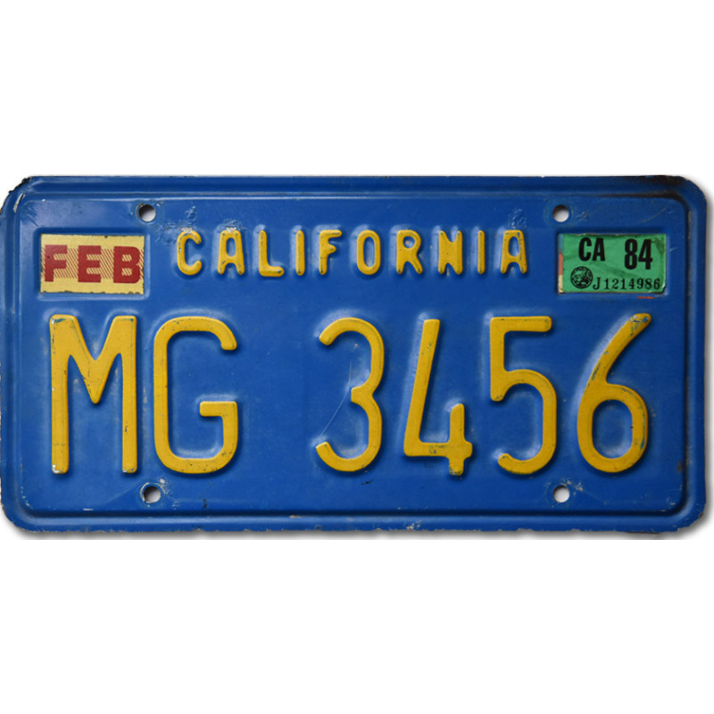 Americká ŠPZ California blue MG 3456