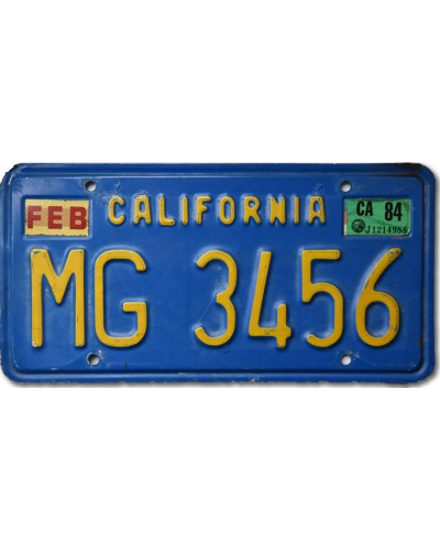 Americká ŠPZ California blue MG 3456