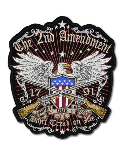 Moto nášivka 2nd Amendment XXL na chrbát 27 cm x 30 cm