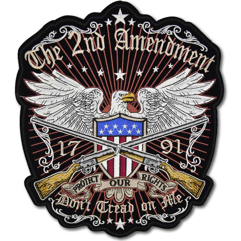 Moto nášivka 2nd Amendment XXL na chrbát 27 cm x 30 cm