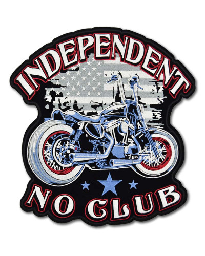 Moto nášivka Independent No Club XXL na chrbát 30 cm x 28 cm