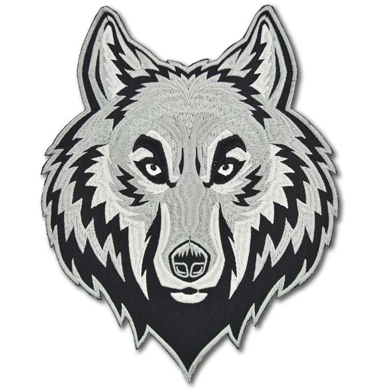 Moto nášivka Silver Wolf XL na chrbát 24 cm x 19 cm