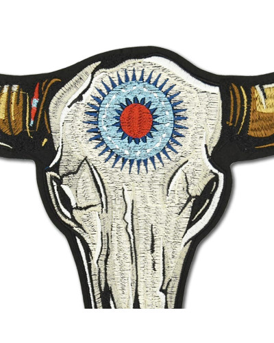 Moto nášivka Tribal Buffalo Head XXL na chrbát 29 cm x 26 cm b