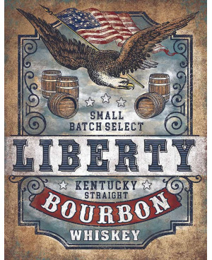Plechová cedule Liberty Bourbon 32 cm x 40 cm