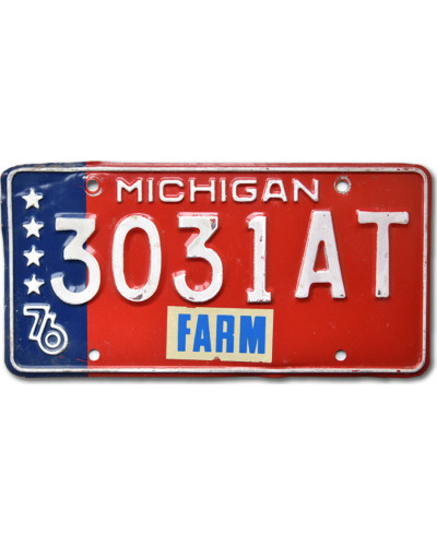 Americká ŠPZ Michigan Stars Farm 3031AT front