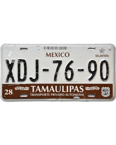 Mexická SPZ Tamaulipas XDJ-76-90