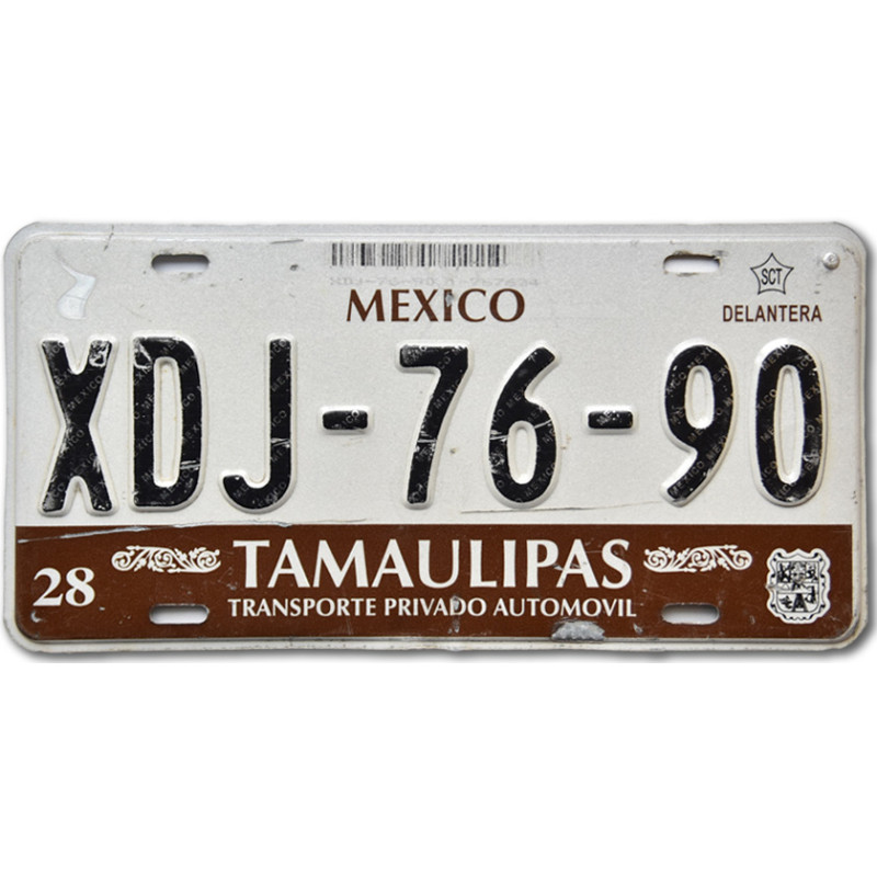 Mexická ŠPZ Tamaulipas XDJ-76-90