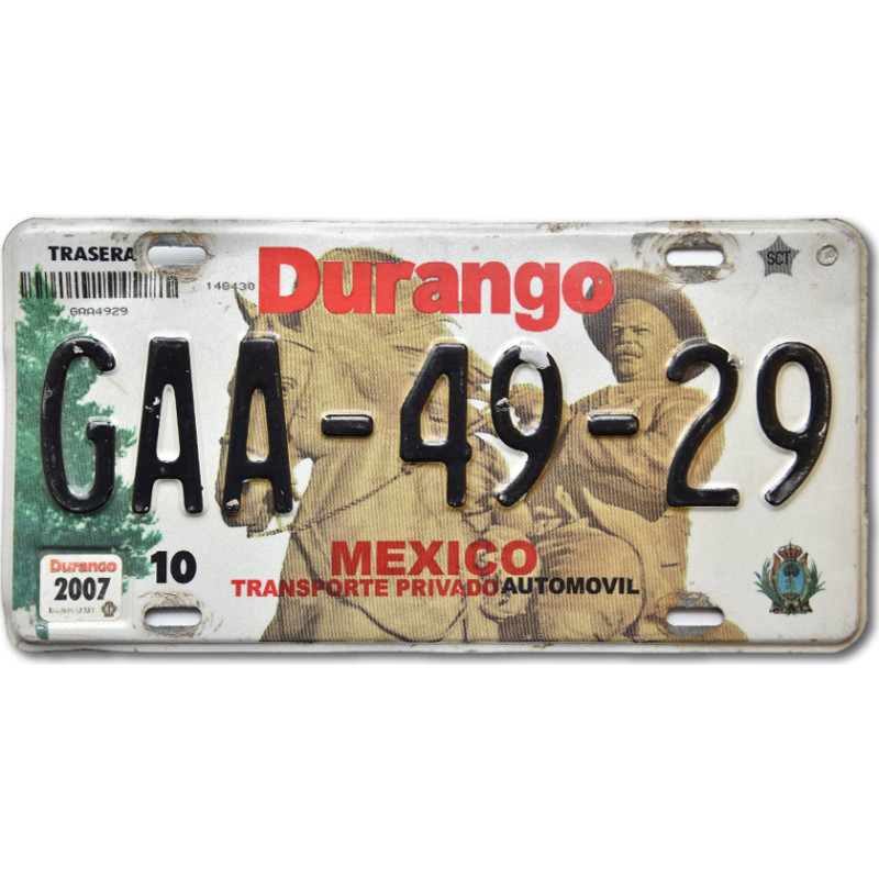 Mexická ŠPZ Durango GAA-49-29