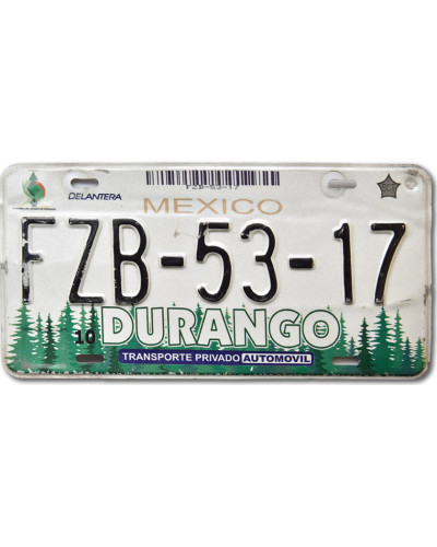 Mexická ŠPZ Durango FZB-53-17