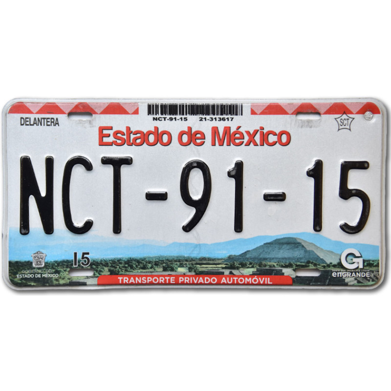 Mexická ŠPZ Estado de Mexico NCT-91-15
