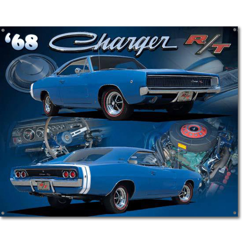Plechová cedule 1968 Dodge Charger 30 cm x 38 cm