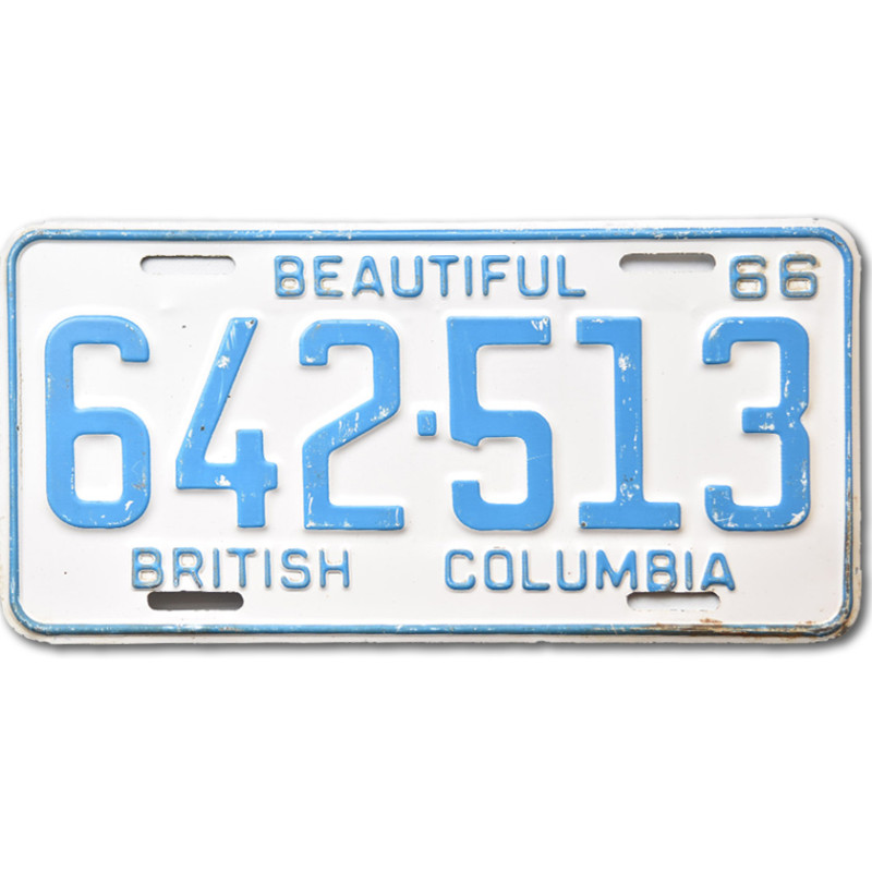 Kanadská SPZ British Columbia 1966 White 642-513