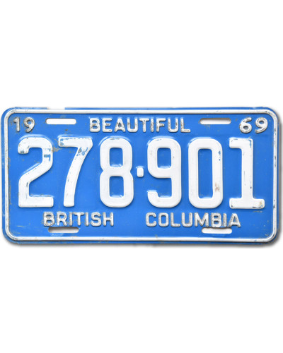 Kanadská ŠPZ British Columbia 1969 Blue 278-901