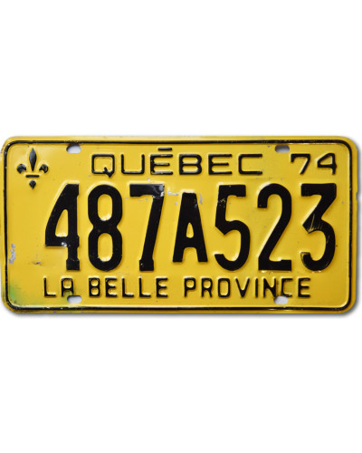 Kanadská ŠPZ Quebec 1974 Yellow 487A523