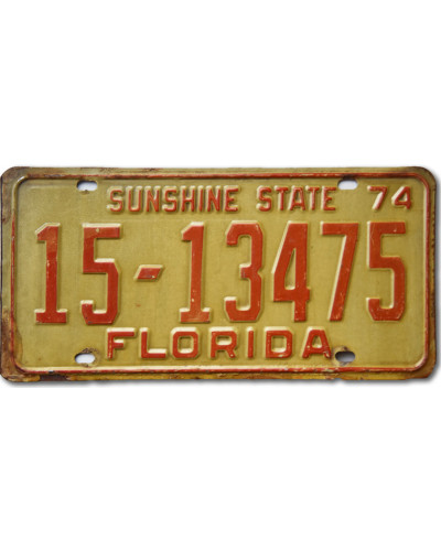 Americká ŠPZ Florida 1974 Sunshine State 15-13475