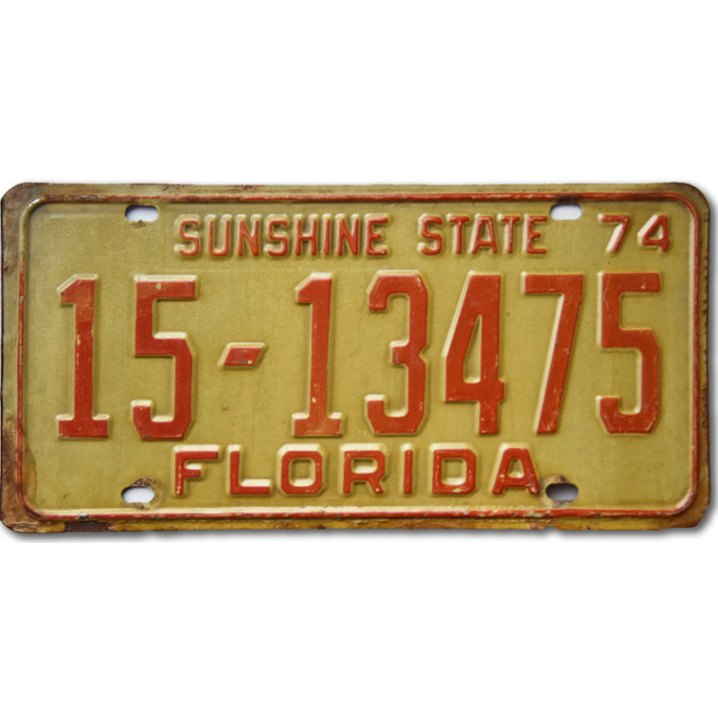 Americká ŠPZ Florida 1974 Sunshine State 15-13475