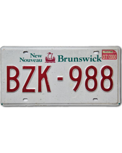 Kanadská ŠPZ New Brunswick BZK-988