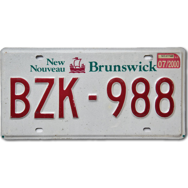 Kanadská SPZ New Brunswick BZK-988