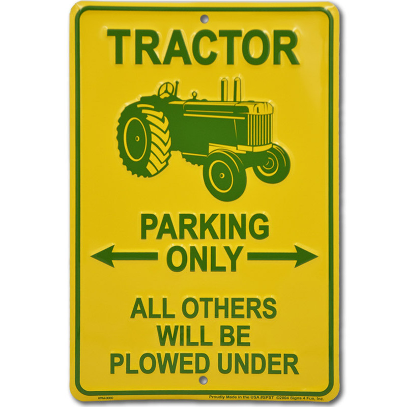 Plechová ceduľa Tractor Parking only 20 cm x 30 cm