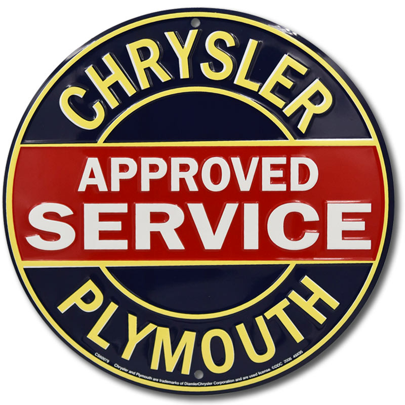 Plechová ceduľa Chrysler Plymouth Service 30cm