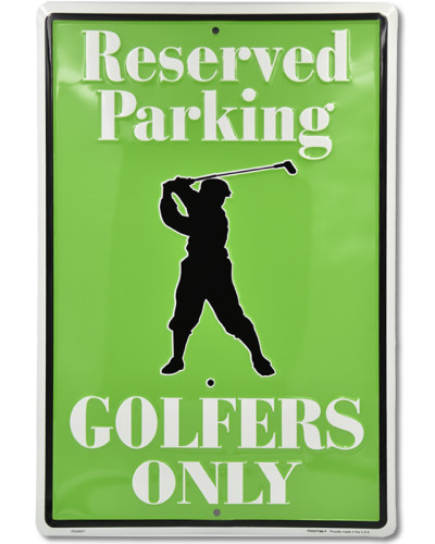Plechová ceduľa Golfers Only Reserved Parking 45 cm x 30 cm a
