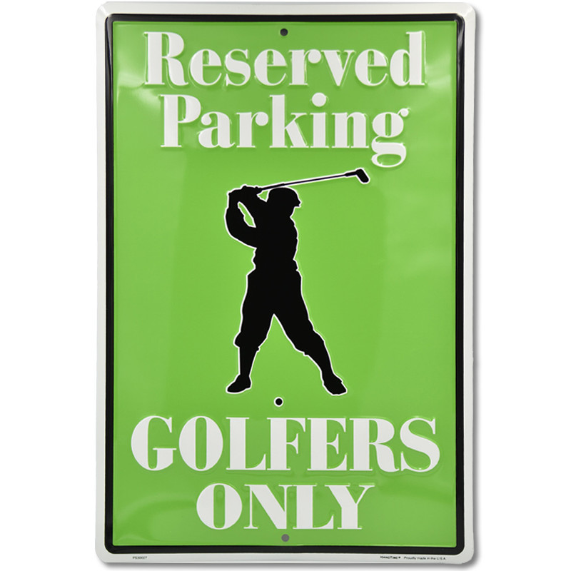 Plechová ceduľa Golfers Only Reserved Parking 45 cm x 30 cm a