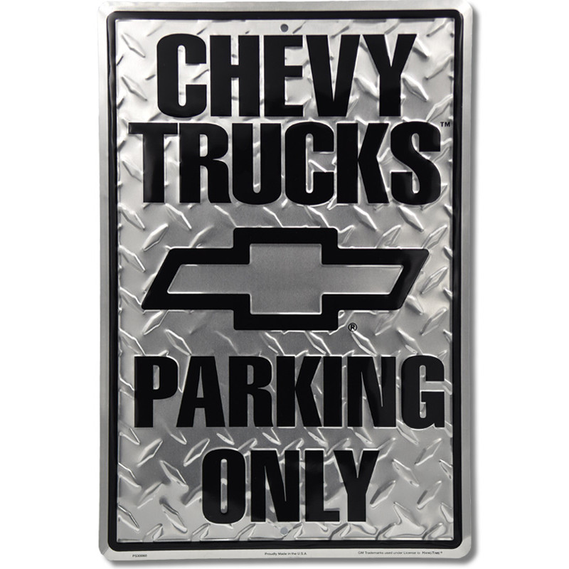 Plechová ceduľa Chevy Trucks Parking 30 cm x 45 cm