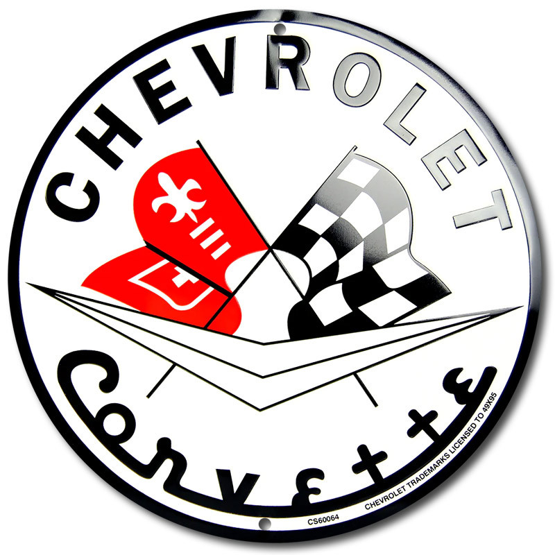 Plechová ceduľa Chevrolet Corvette round 30 cm a
