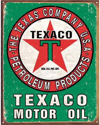 Plechová ceduľa Texaco Oil Weathered 32 cm x 40 cm
