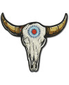 Moto nášivka Tribal Buffalo Head XXL na záda 29 cm x 26 cm