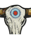 Moto nášivka Tribal Buffalo Head XXL na záda 29 cm x 26 cm b