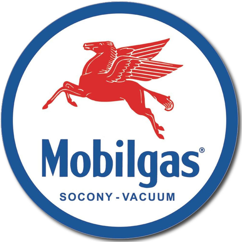 Plechová ceduľa Mobilgas Pegasus round 30 cm