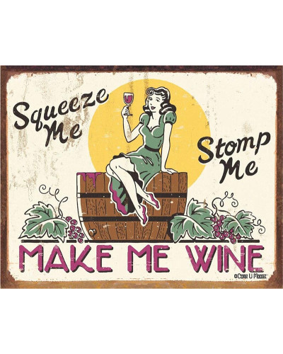 Plechová ceduľa Moore - Make me Wine 40 cm x 32 cm