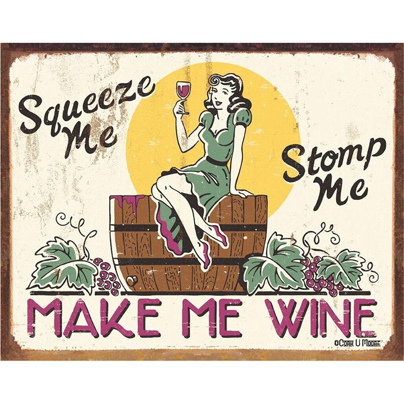 Plechová ceduľa Moore - Make me Wine 40 cm x 32 cm