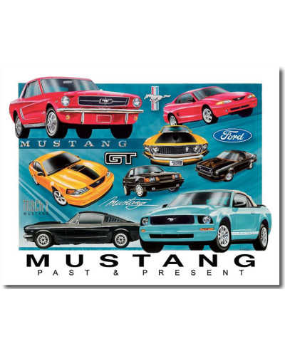 Plechová ceduľa Ford Mustang Chronology 32cm x 40cm