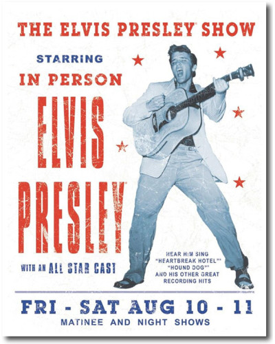 Plechová ceduľa Elvis Presley Show 40 cm x 32 cm