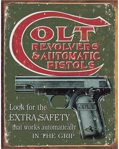 Plechová cedule Colt - Extra Safety 40 cm x 32 cm
