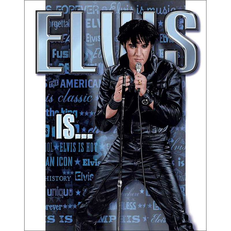 Plechová cedule Elvis Is 32 cm x 40 cm