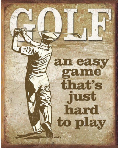 Plechová ceduľa Golf - Easy Game 40 cm x 32 cm