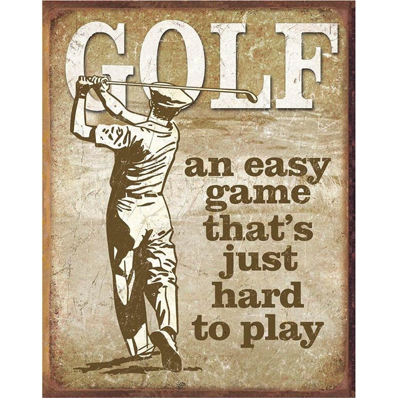 Plechová ceduľa Golf - Easy Game 40 cm x 32 cm