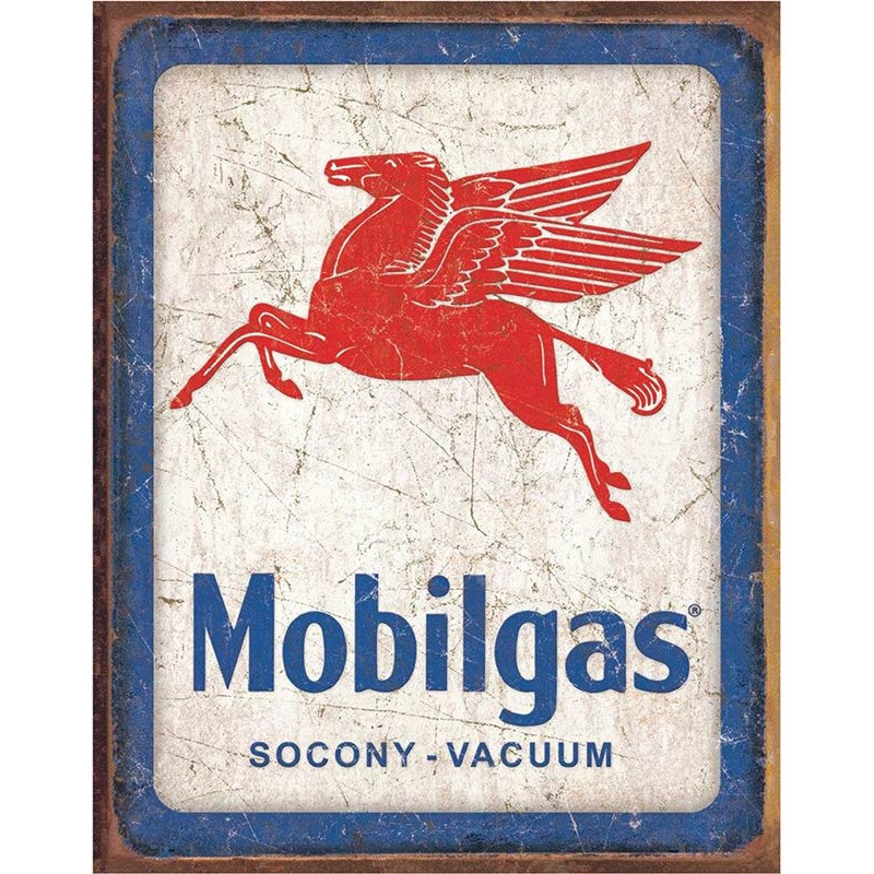 Plechová ceduľa Mobilgas Pegasus 32 cm x 40 cm