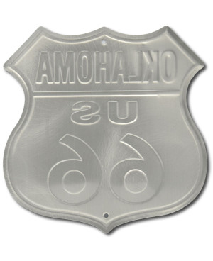 Plechová ceduľa Route 66 Oklahoma Shield 30cm x 30cm