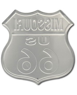 Plechová ceduľa Route 66 Missouri Shield 30 cm x 30 cm