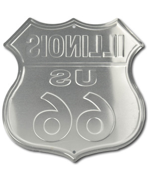 Plechová ceduľa Route 66 Illinois Shield 30cm x 30cm