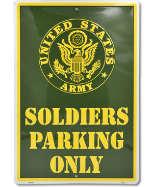 Plechová cedule Soldiers Parking Only 30cm x 45 cm a
