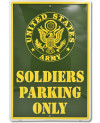 Plechová cedule Soldiers Parking Only 30cm x 45 cm a