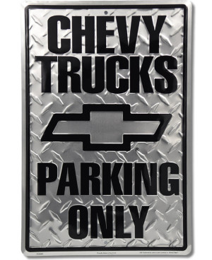 Plechová cedule Chevy Trucks Parking 30 cm x 45 cm