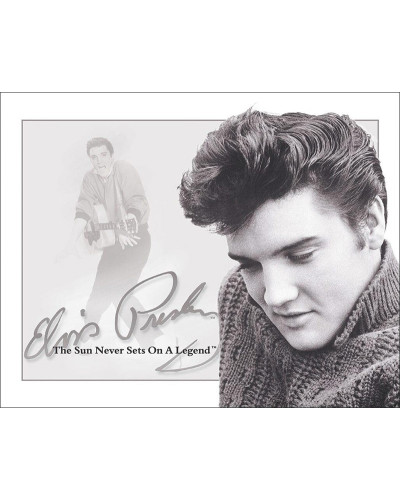 Plechová ceduľa Elvis - Sun Never Sets 40 cm x 32 cm